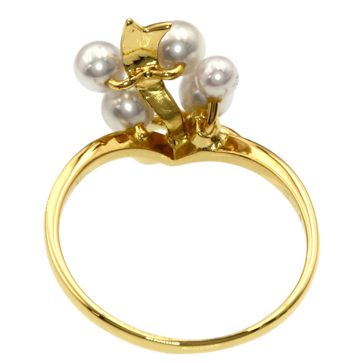 MIKIMOTO Mikimoto Ribbon Pearl Pearl Ring K18 Yellow Gold Ladies [Used]