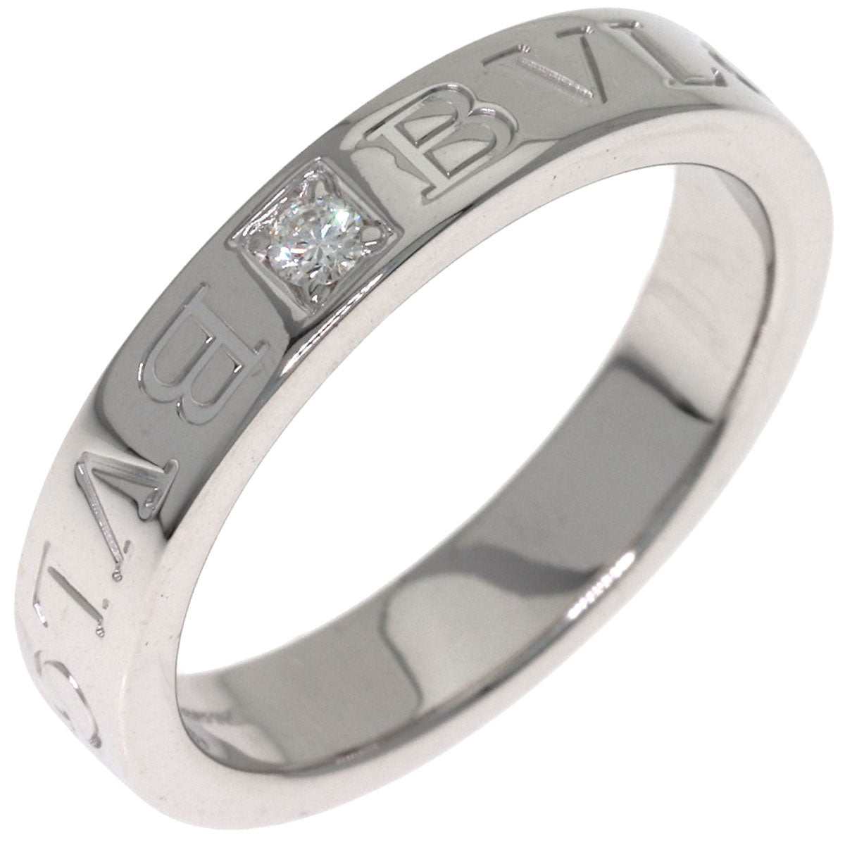 BVLGARI Double logo Diamond Ring K18 White Gold Ladies [Used]