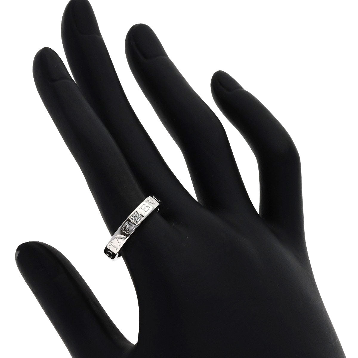 BVLGARI Double logo Diamond Ring K18 White Gold Ladies [Used]