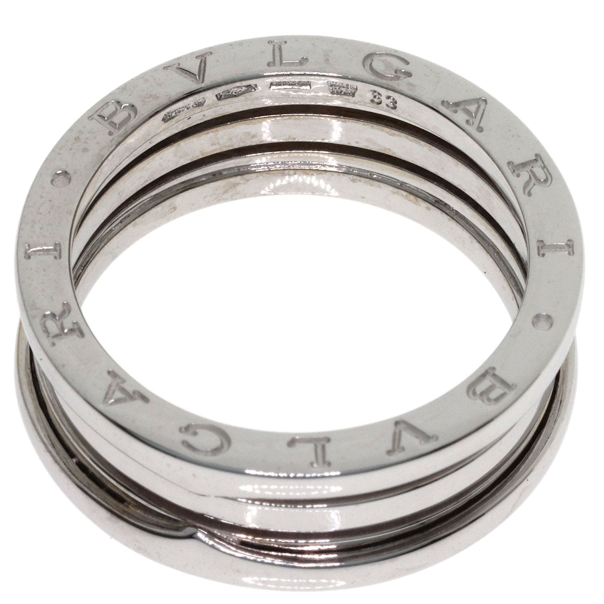 BVLGARI B.zero1 3 Bands #63 Ring K18 White Gold mens [Used]