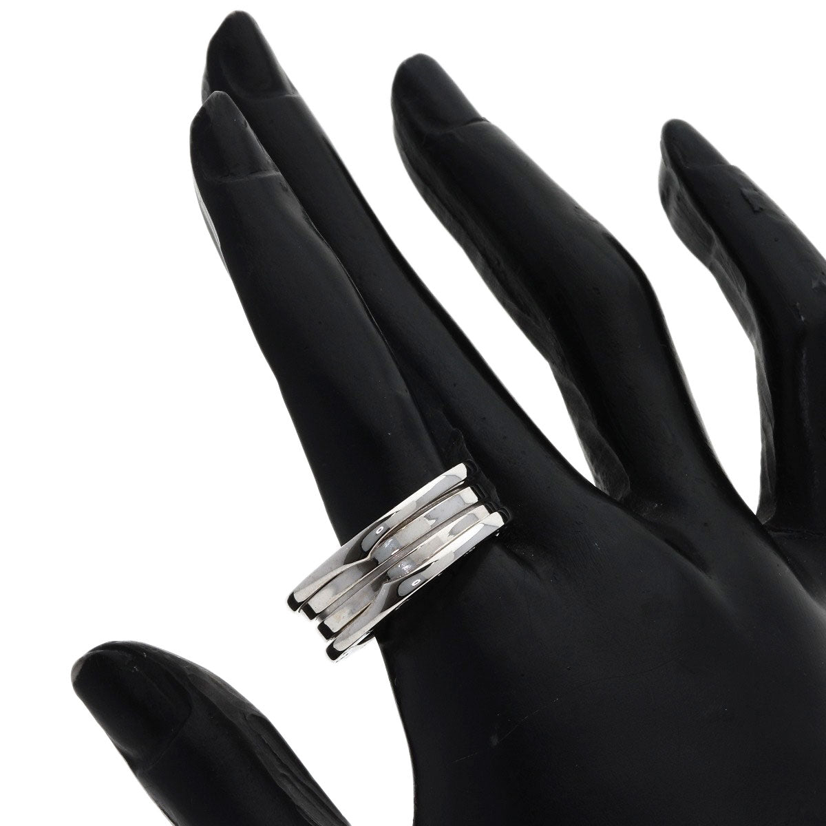 BVLGARI B.zero1 3 Bands #63 Ring K18 White Gold mens [Used]