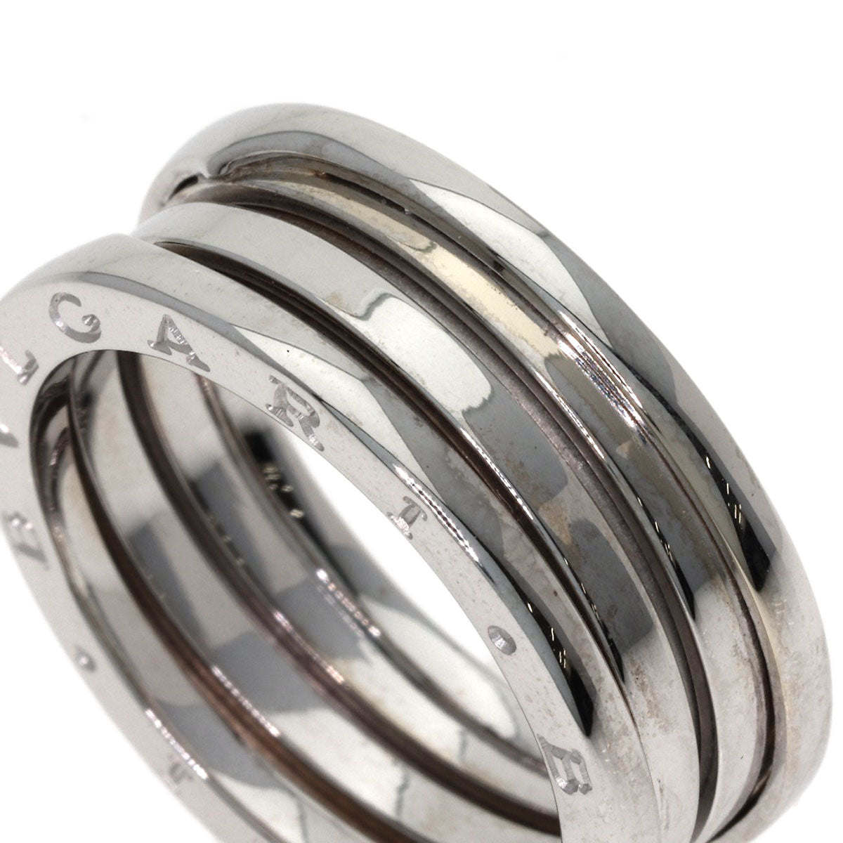 BVLGARI B.zero1 3 Bands #63 Ring K18 White Gold mens [Used]