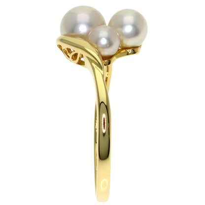 MIKIMOTO Pearl Pearl Diamond Ring K18 Yellow Gold Ladies [Used]