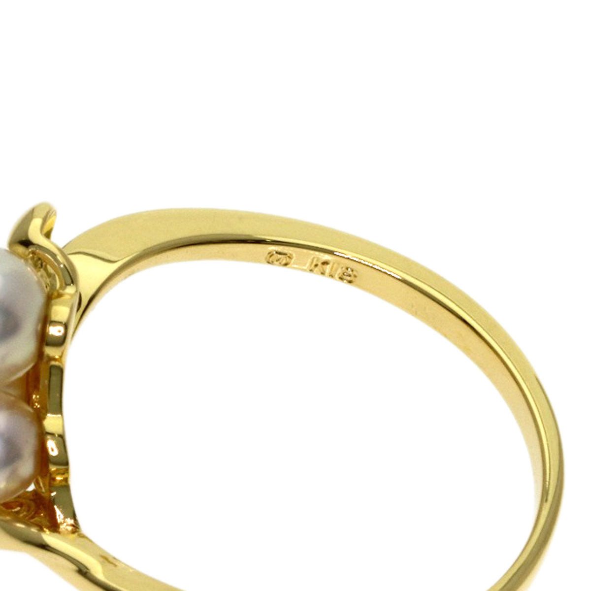 MIKIMOTO Pearl Pearl Diamond Ring K18 Yellow Gold Ladies [Used]