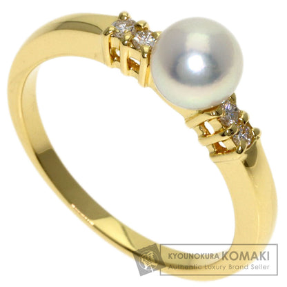 MIKIMOTO Pearl Pearl Diamond Ring K18 Yellow Gold Ladies [Used]