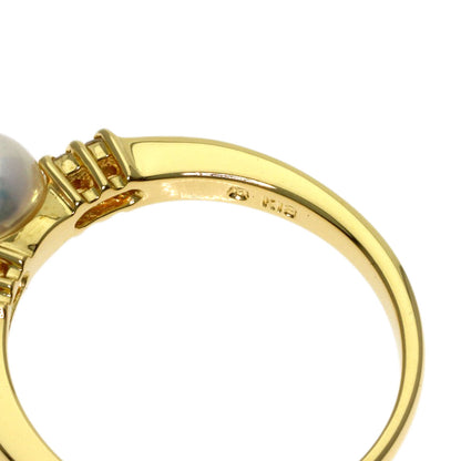 MIKIMOTO Pearl Pearl Diamond Ring K18 Yellow Gold Ladies [Used]
