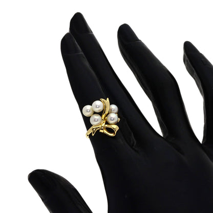 MIKIMOTO Pearl Pearl Ring K18 Yellow Gold Ladies [Used]