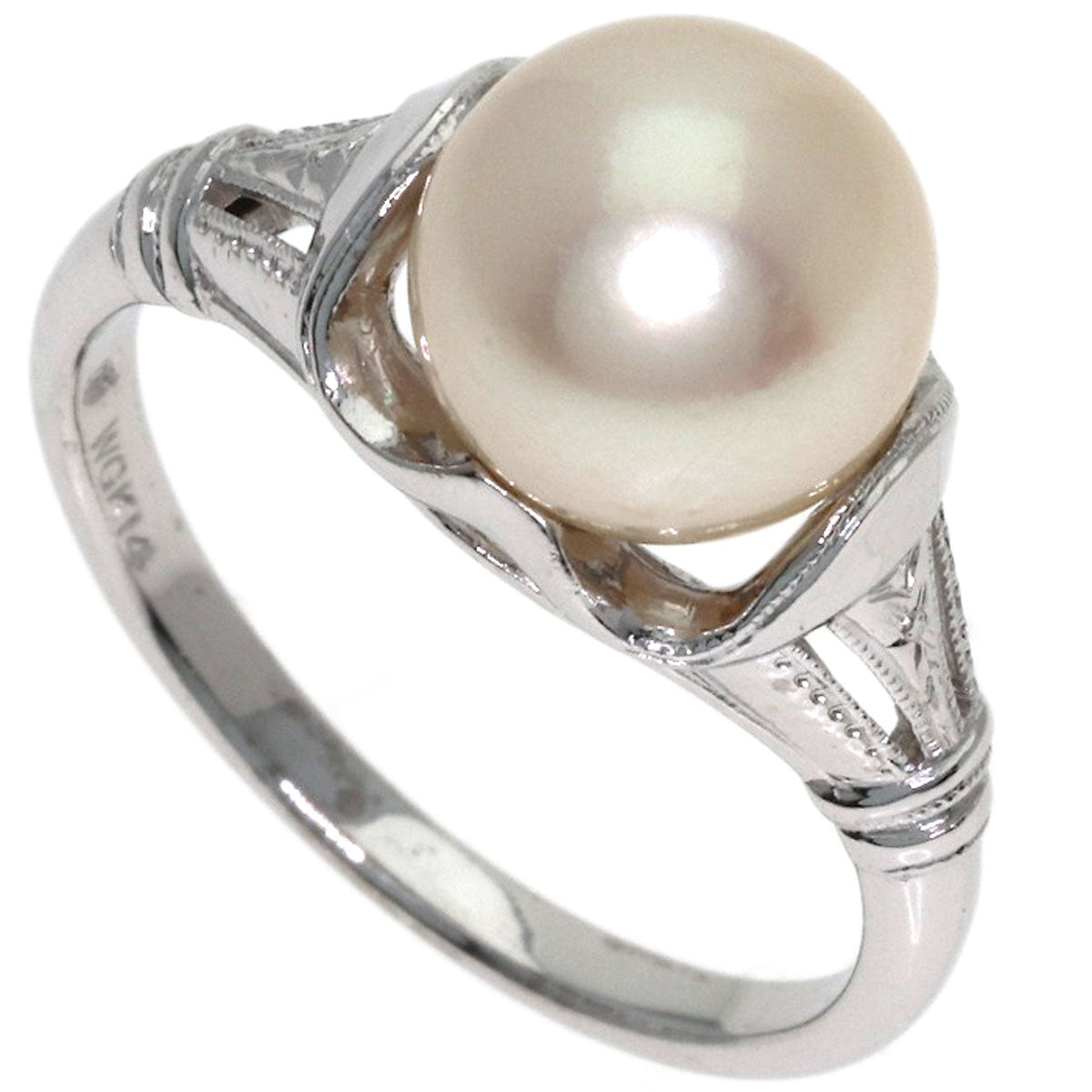 MIKIMOTO Pearl Pearl Ring K14 White Gold Ladies [Used]