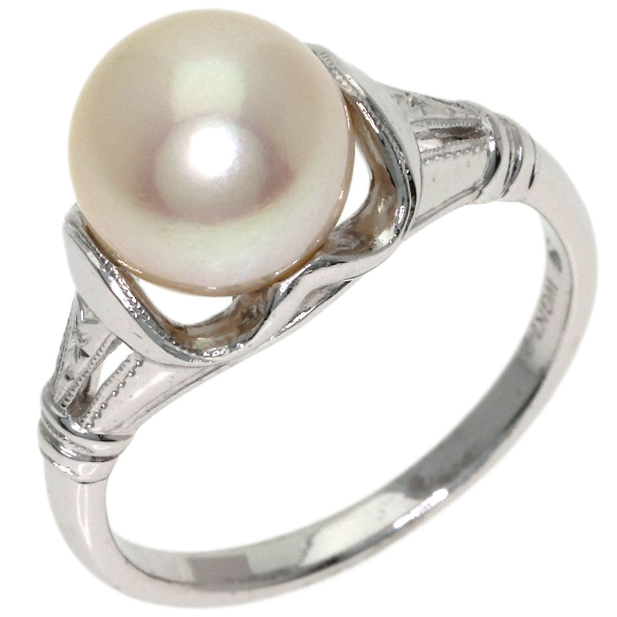 MIKIMOTO Pearl Pearl Ring K14 White Gold Ladies [Used]