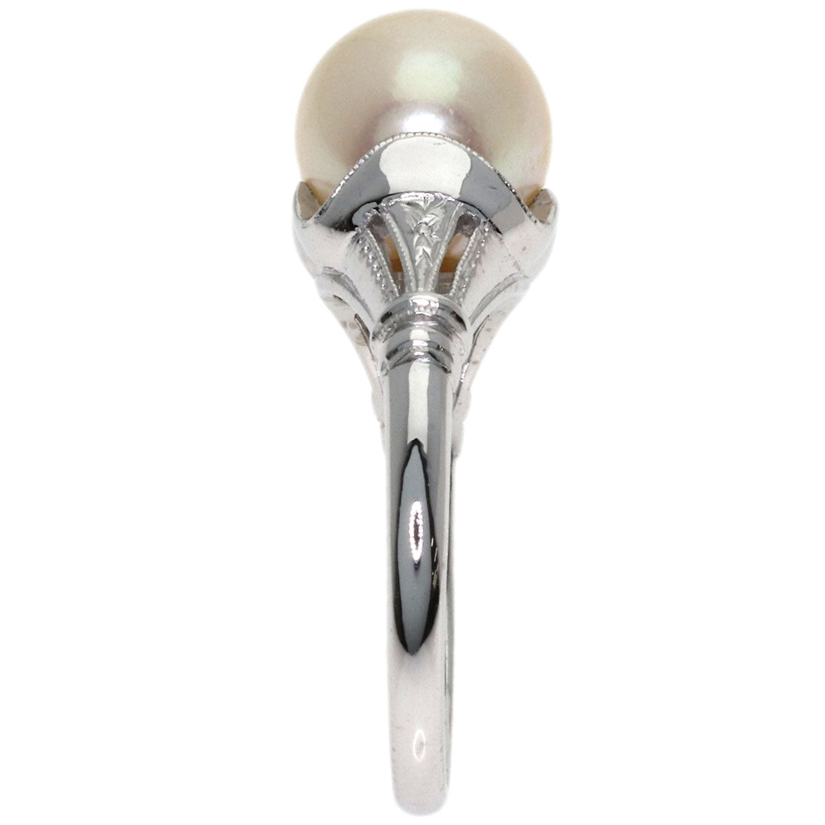 MIKIMOTO Pearl Pearl Ring K14 White Gold Ladies [Used]