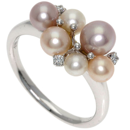 MIKIMOTO Perlita Pearl Pearl Diamond Ring K18 White Gold Ladies [Used]