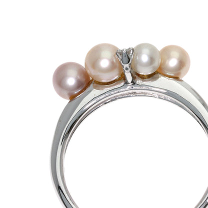 MIKIMOTO Perlita Pearl Pearl Diamond Ring K18 White Gold Ladies [Used]