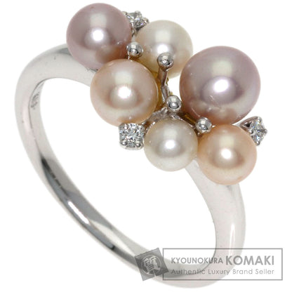 MIKIMOTO Perlita Pearl Pearl Diamond Ring K18 White Gold Ladies [Used]