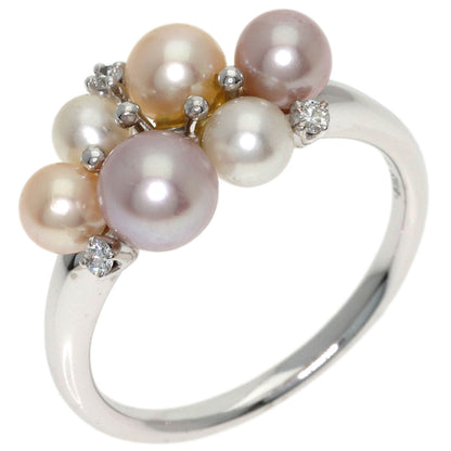 MIKIMOTO Perlita Pearl Pearl Diamond Ring K18 White Gold Ladies [Used]
