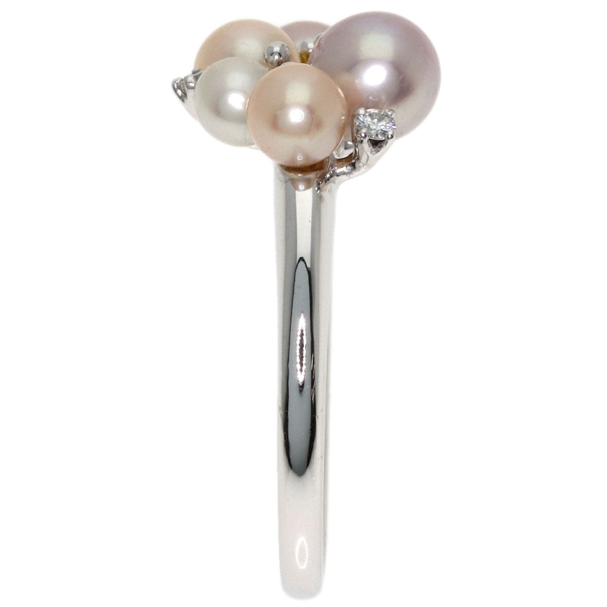 MIKIMOTO Perlita Pearl Pearl Diamond Ring K18 White Gold Ladies [Used]