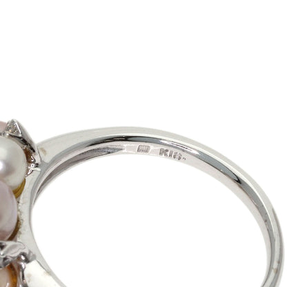 MIKIMOTO Perlita Pearl Pearl Diamond Ring K18 White Gold Ladies [Used]