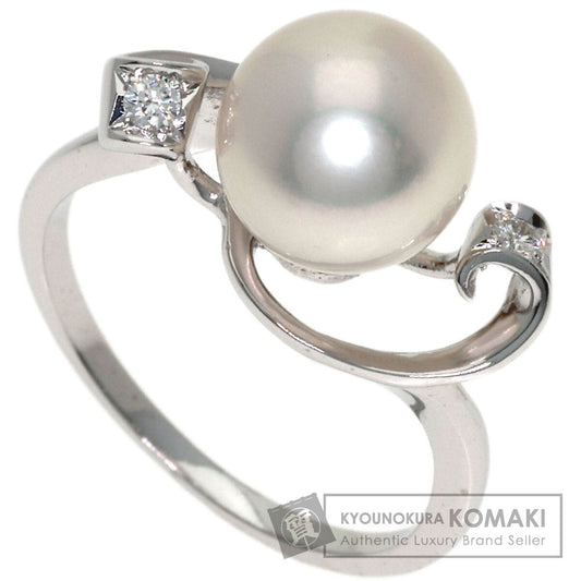 MIKIMOTO Pearl Pearl Diamond Ring K18 White Gold Ladies [Used]