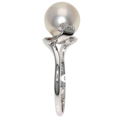 MIKIMOTO Pearl Pearl Diamond Ring K18 White Gold Ladies [Used]