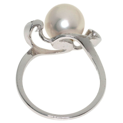 MIKIMOTO Pearl Pearl Diamond Ring K18 White Gold Ladies [Used]