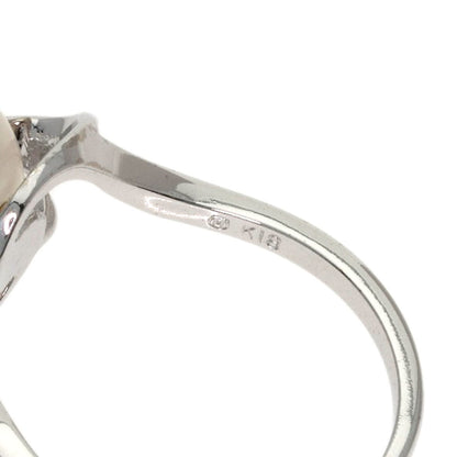 MIKIMOTO Pearl Pearl Diamond Ring K18 White Gold Ladies [Used]