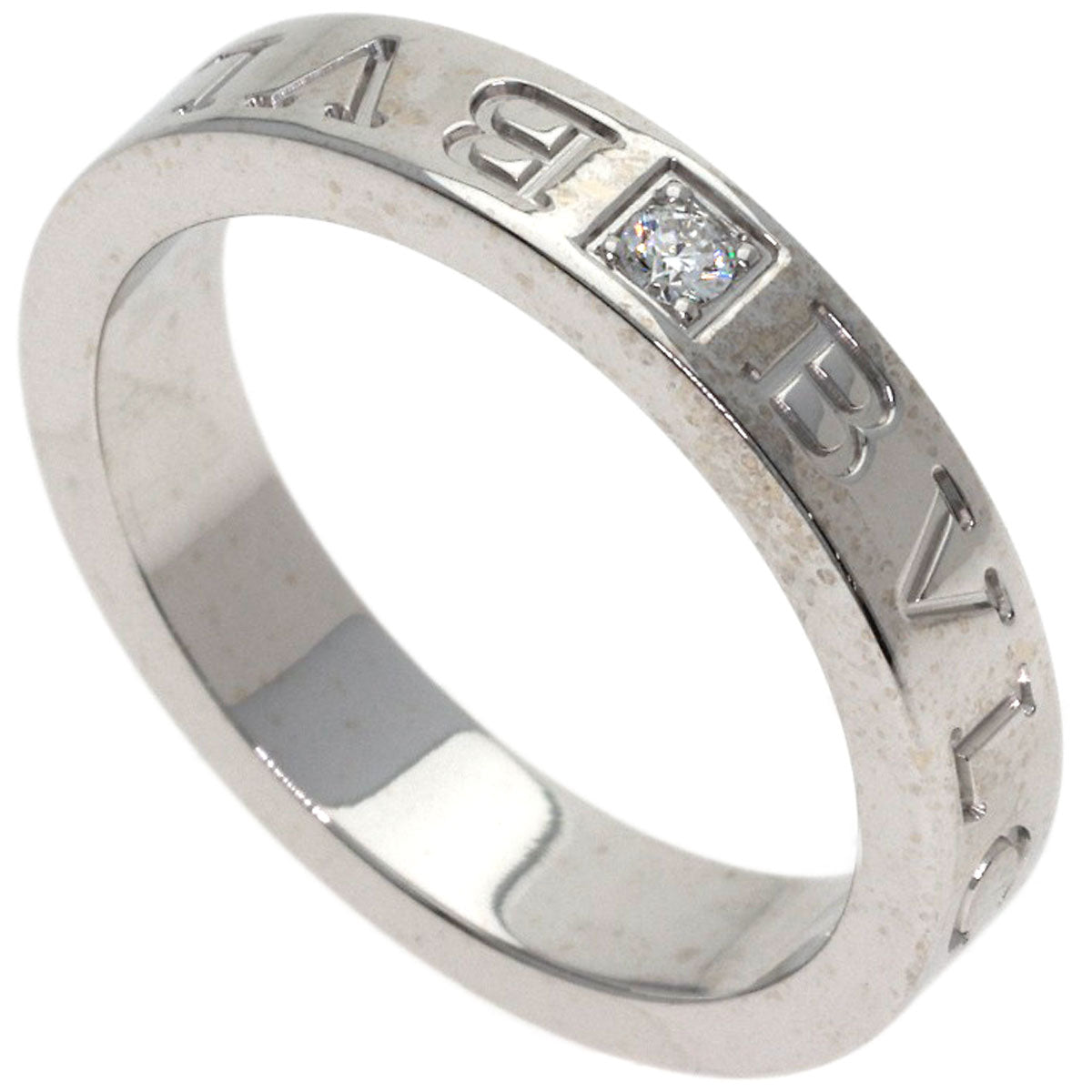 BVLGARI Double logo 1P Diamond Ring K18 White Gold Ladies [Used]