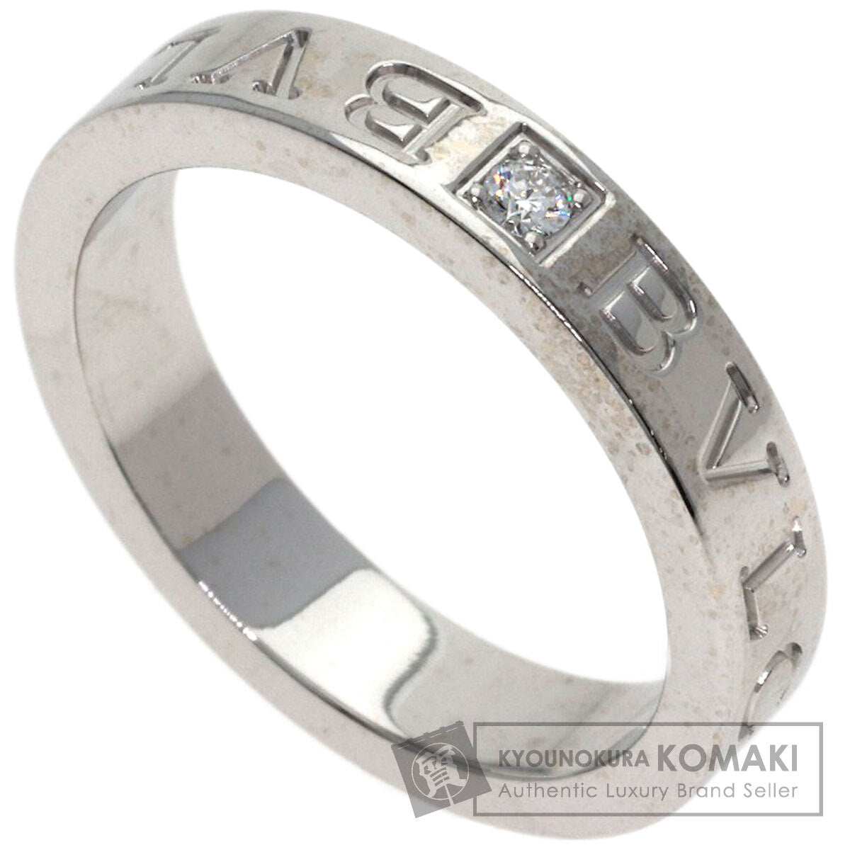 BVLGARI Double logo 1P Diamond Ring K18 White Gold Ladies [Used]