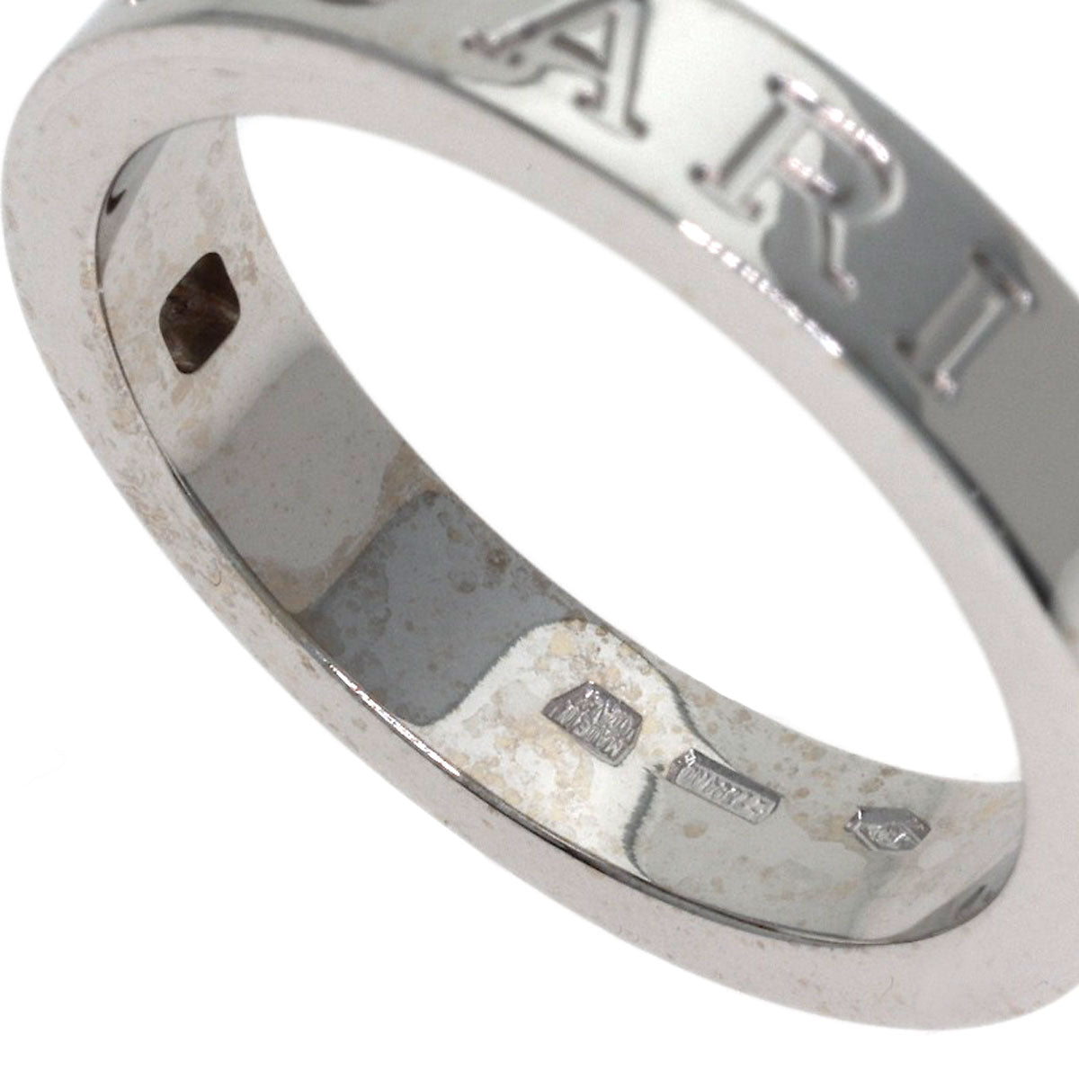 BVLGARI Double logo 1P Diamond Ring K18 White Gold Ladies [Used]