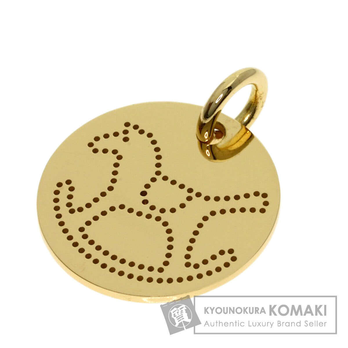 HERMES Dada Rocking Horse Pendant top K18 Yellow Gold Ladies [Used]