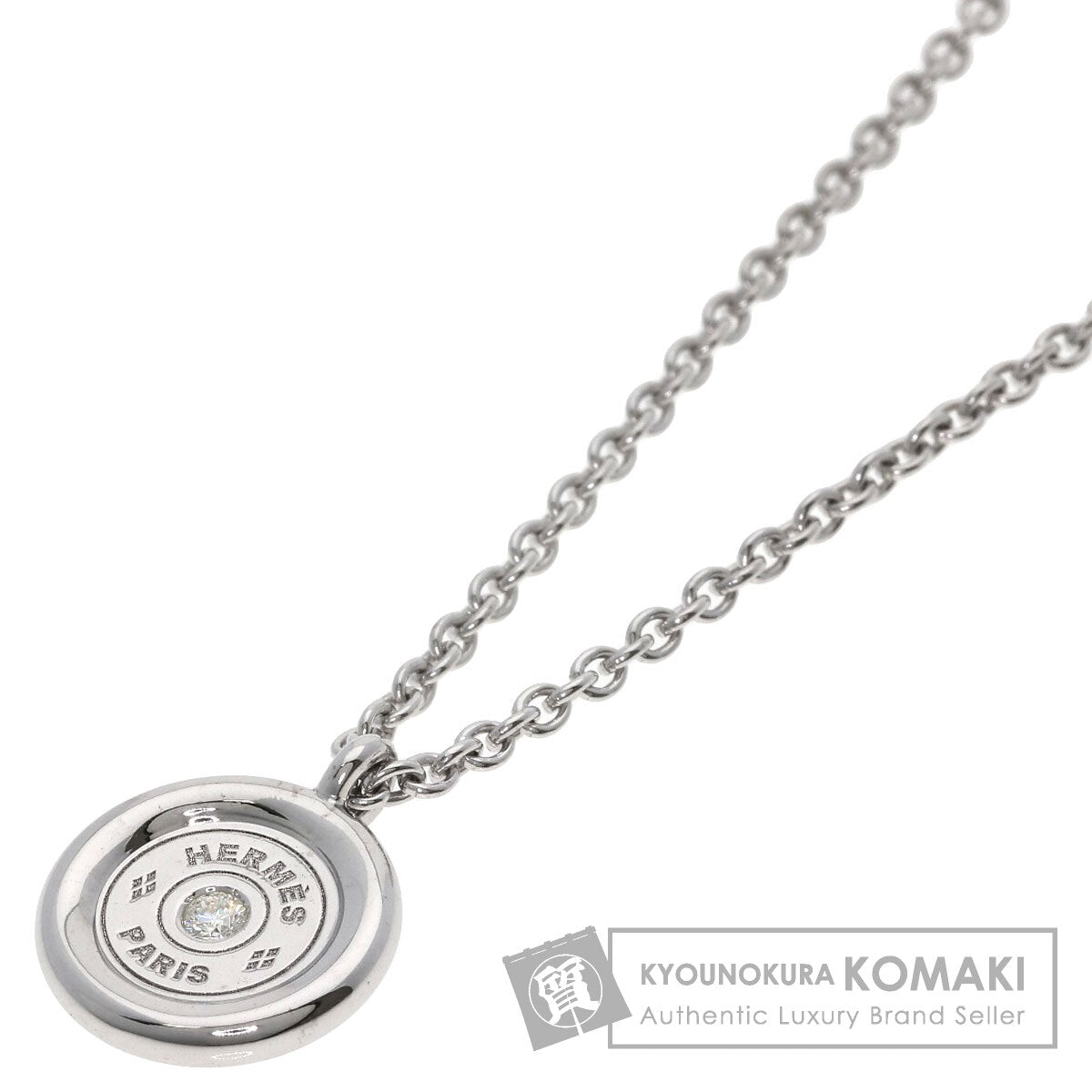 HERMES Serie Diamond Necklace K18 White Gold Ladies [Used]