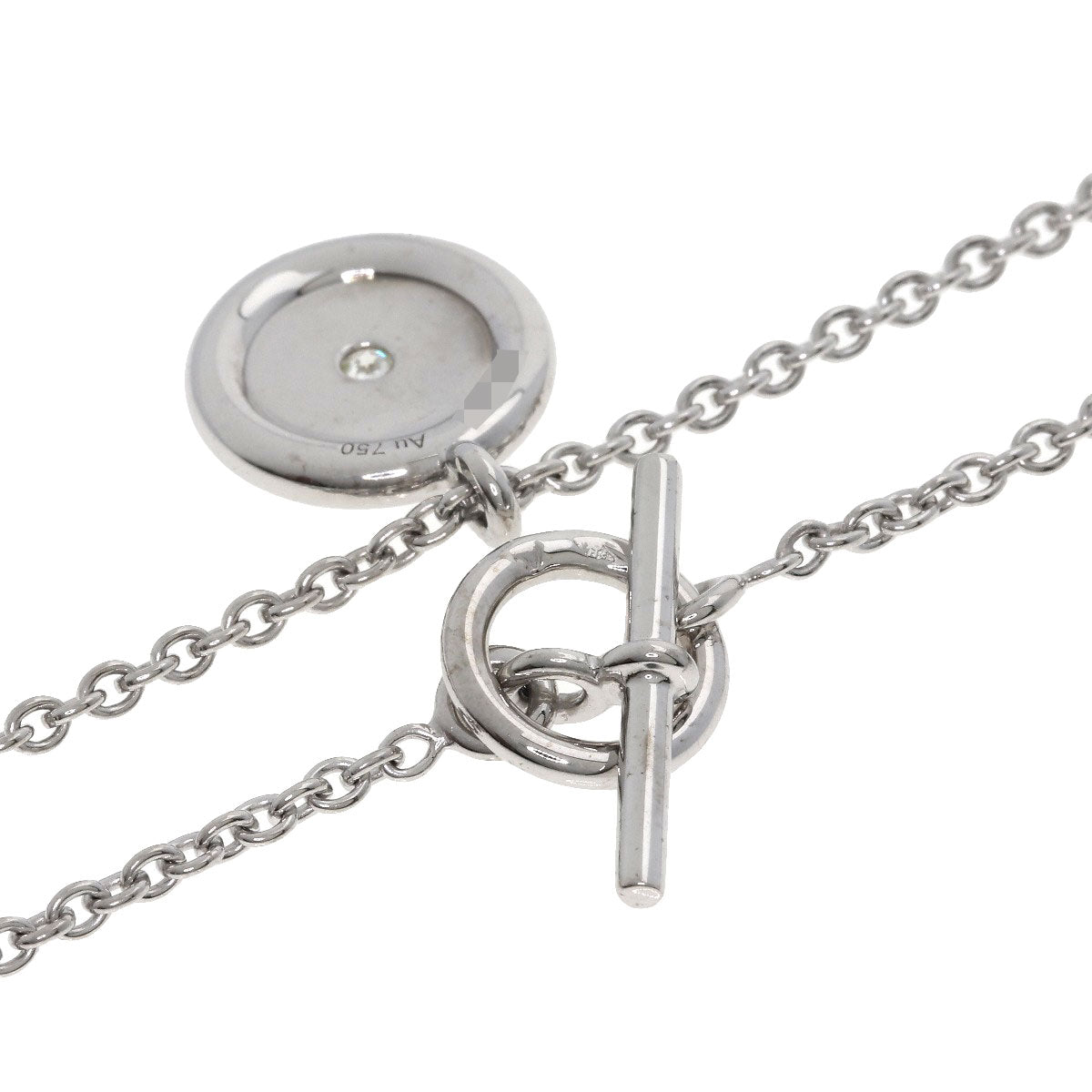 HERMES Serie Diamond Necklace K18 White Gold Ladies [Used]