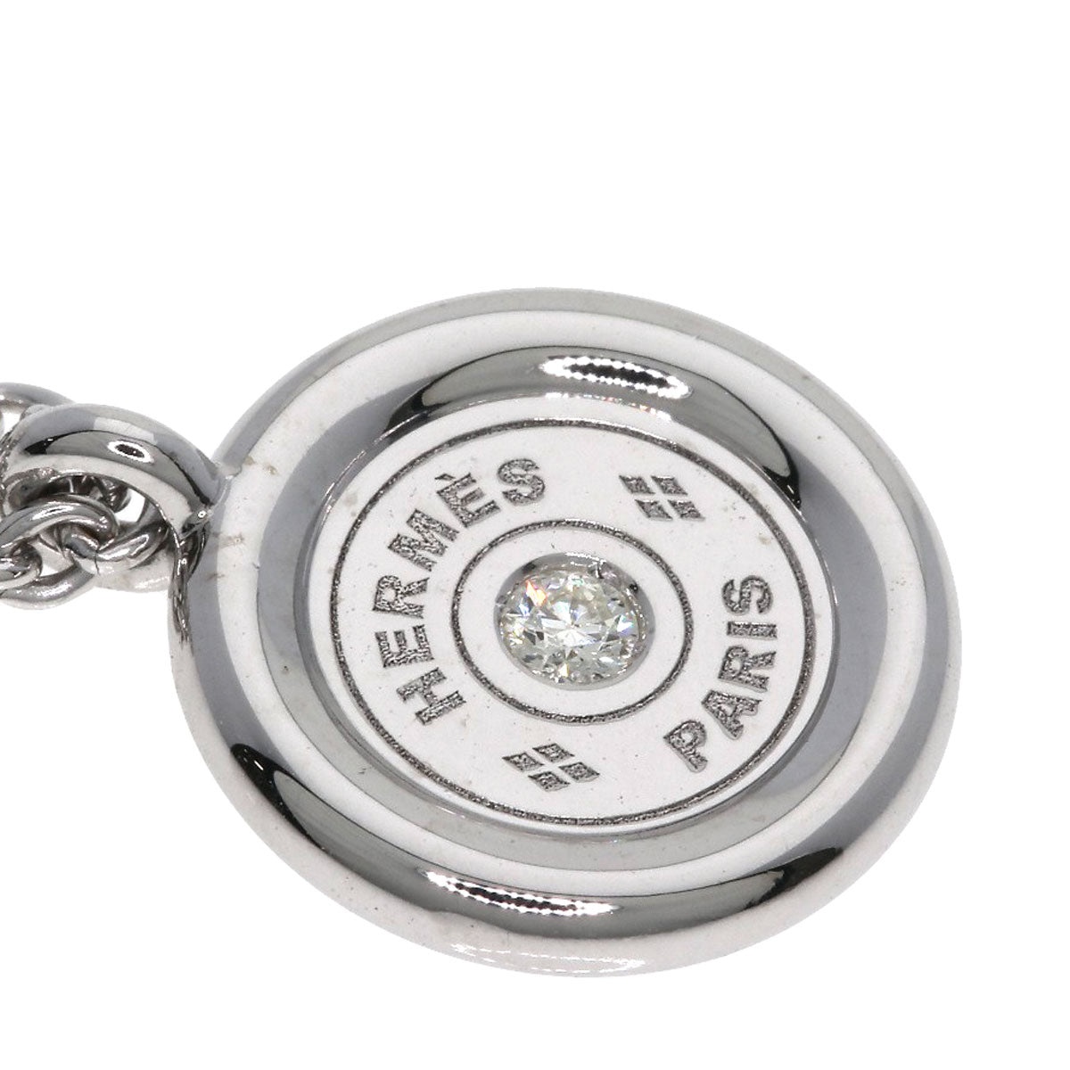 HERMES Serie Diamond Necklace K18 White Gold Ladies [Used]