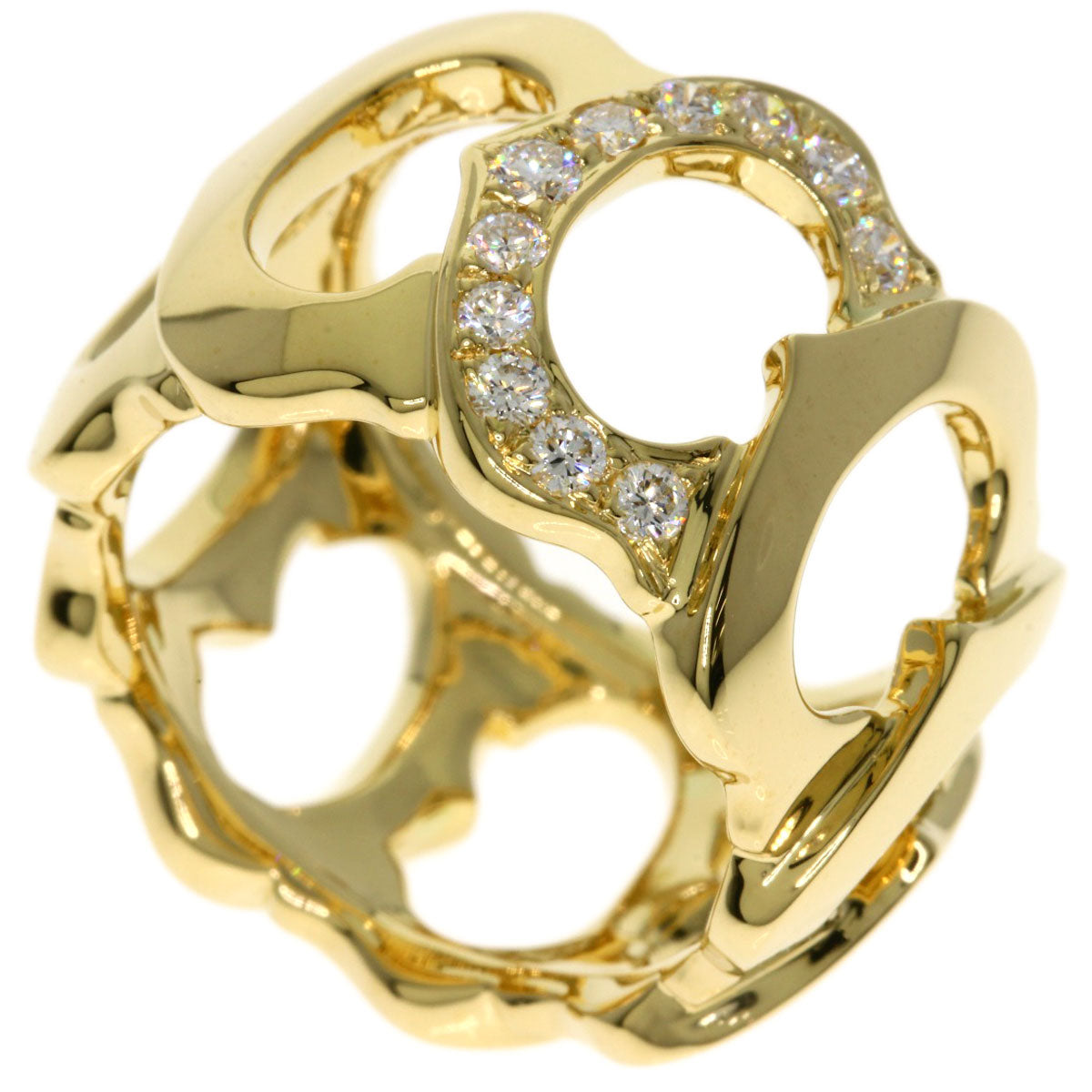 CARTIER C Du Diamond #49 Ring K18 Yellow Gold Ladies [Used]