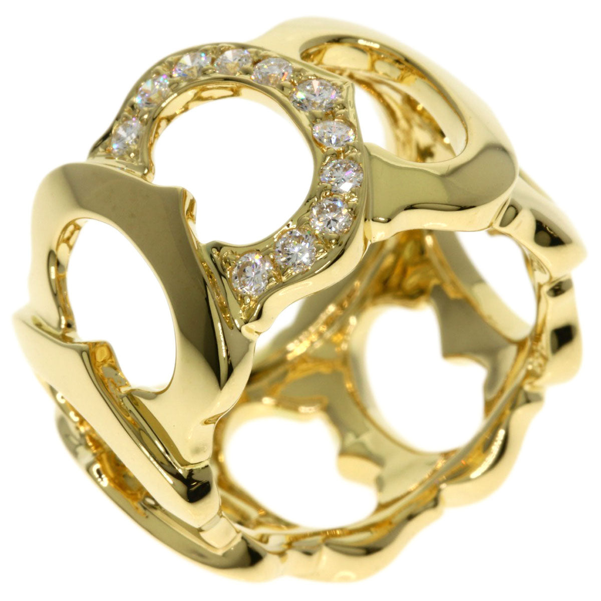 CARTIER C Du Diamond #49 Ring K18 Yellow Gold Ladies [Used]