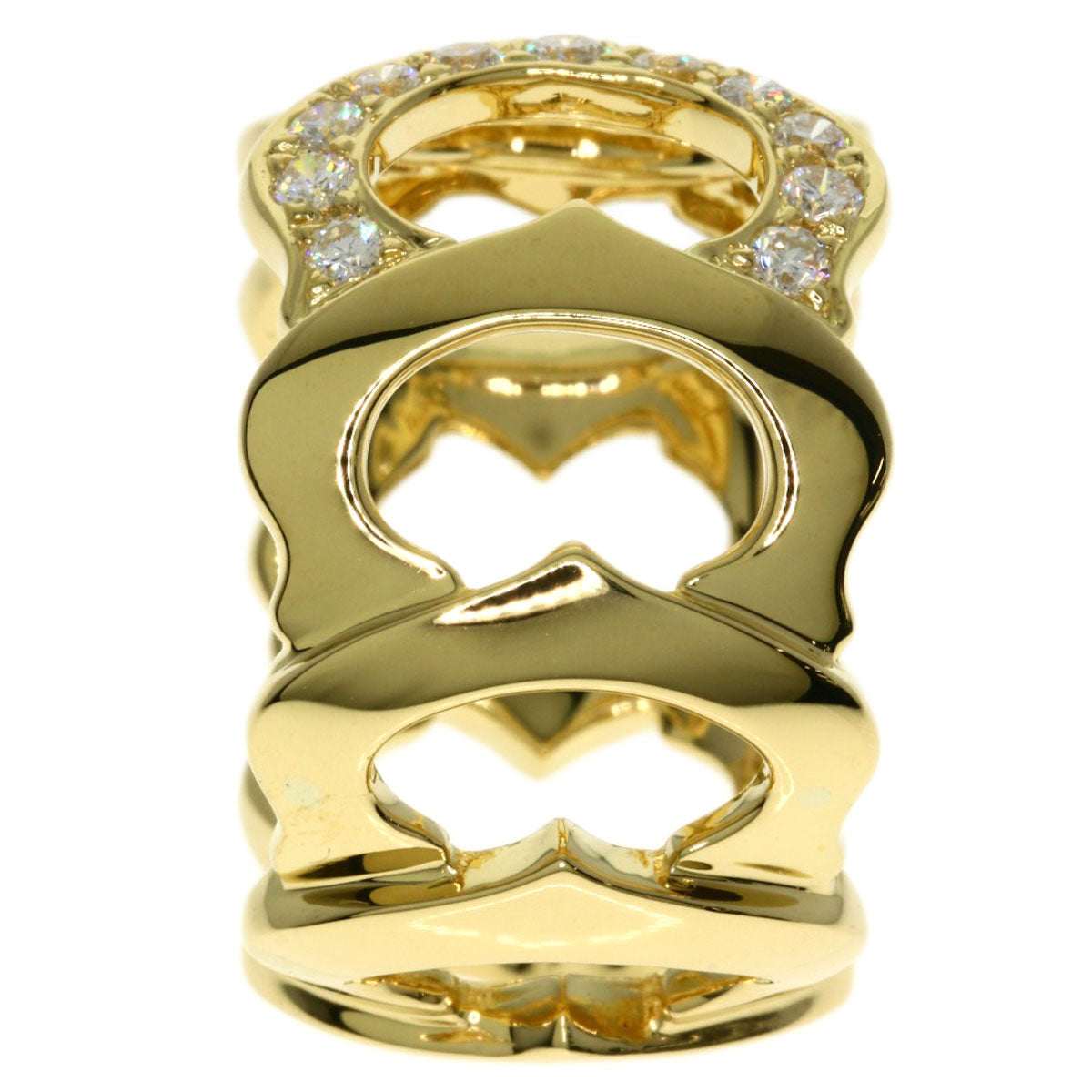 CARTIER C Du Diamond #49 Ring K18 Yellow Gold Ladies [Used]
