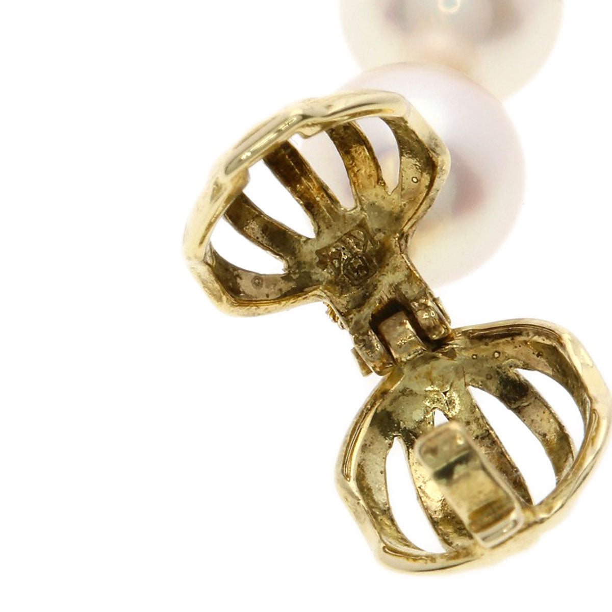 MIKIMOTO Double Pearl Pearl Necklace K14 Yellow Gold Ladies [Used]