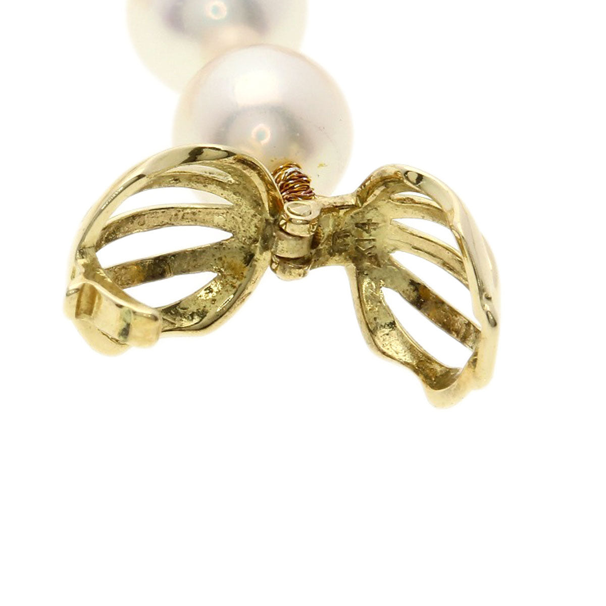 MIKIMOTO Double Pearl Pearl Necklace K14 Yellow Gold Ladies [Used]