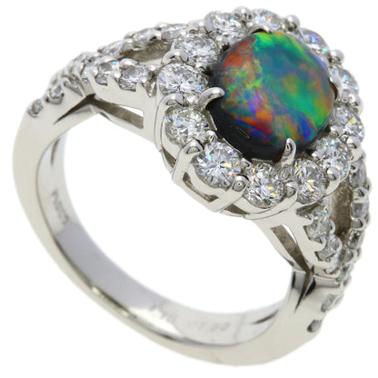 1.15ct Black　Opal Diamond Ring Platinum PT900 11.9g　Ladies