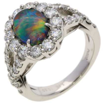 1.15ct Black　Opal Diamond Ring Platinum PT900 11.9g　Ladies