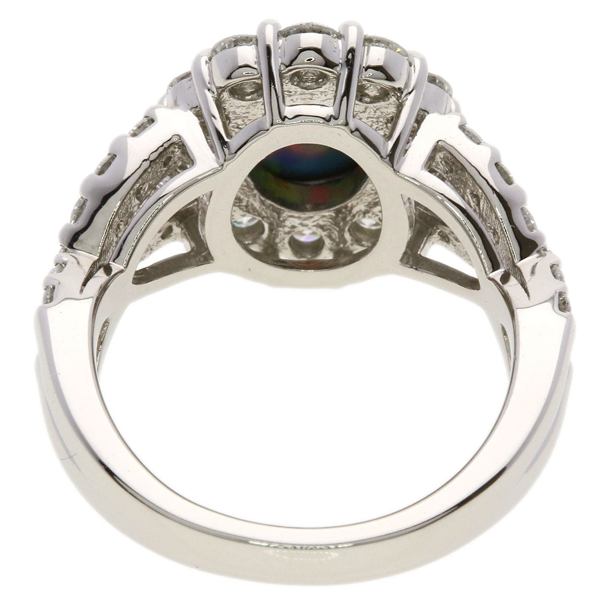 1.15ct Black　Opal Diamond Ring Platinum PT900 11.9g　Ladies