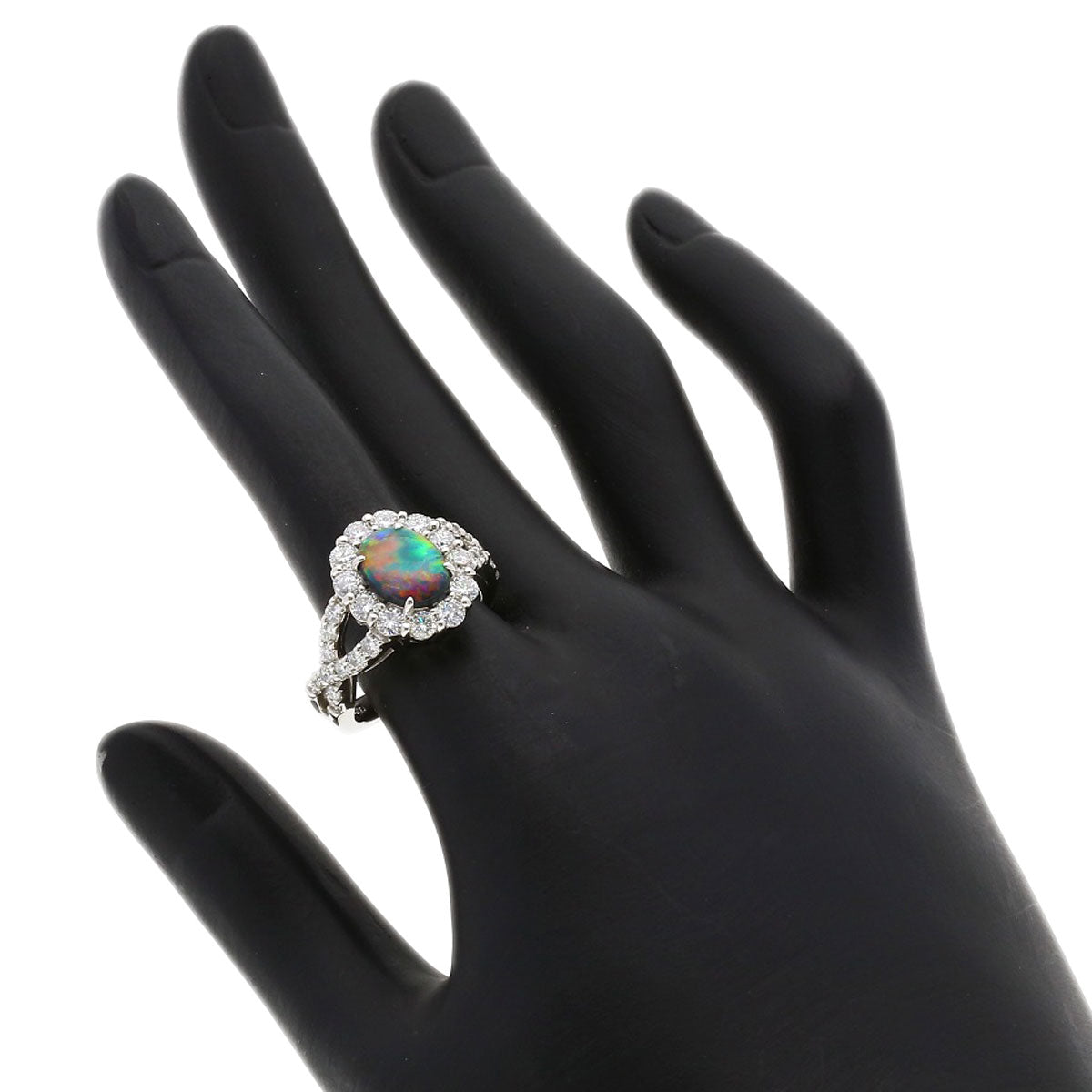 1.15ct Black　Opal Diamond Ring Platinum PT900 11.9g　Ladies