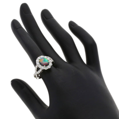 1.15ct Black　Opal Diamond Ring Platinum PT900 11.9g　Ladies