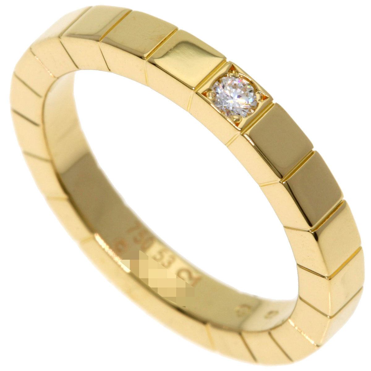 CARTIER Lanieres 1P Diamond #53 Ring K18 Yellow Gold Ladies [Used]