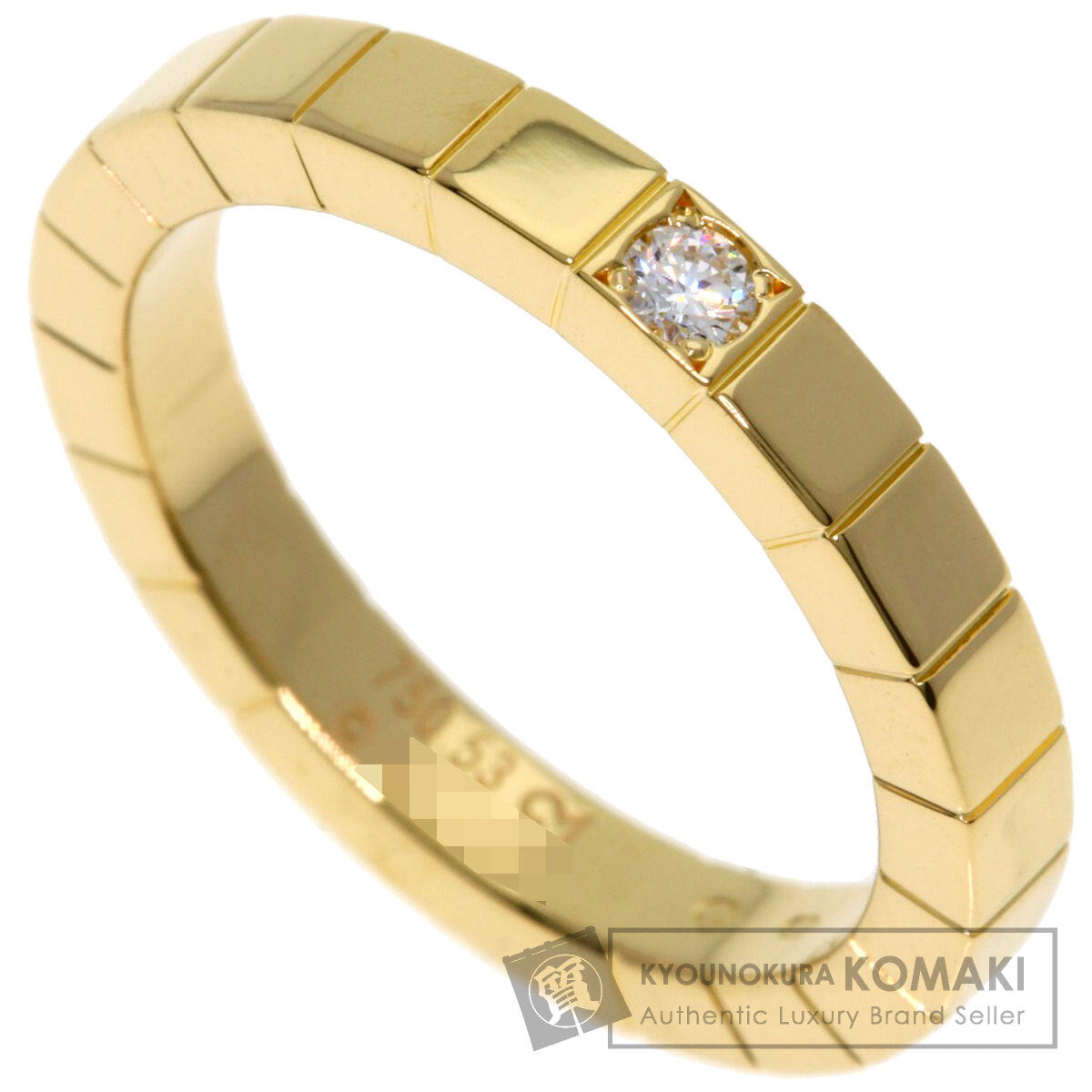 CARTIER Lanieres 1P Diamond #53 Ring K18 Yellow Gold Ladies [Used]
