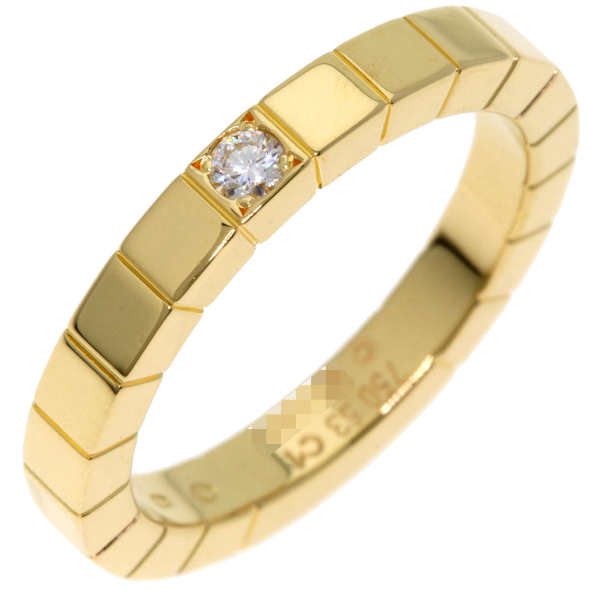 CARTIER Lanieres 1P Diamond #53 Ring K18 Yellow Gold Ladies [Used]
