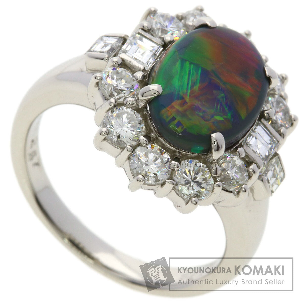 2.67ct Black　Opal Diamond Ring Platinum PT900 12.5g　Ladies