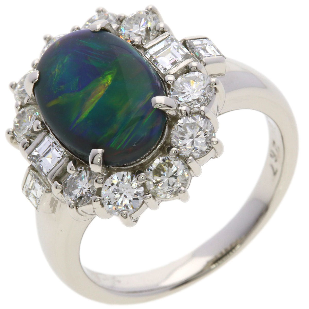 2.67ct Black　Opal Diamond Ring Platinum PT900 12.5g　Ladies
