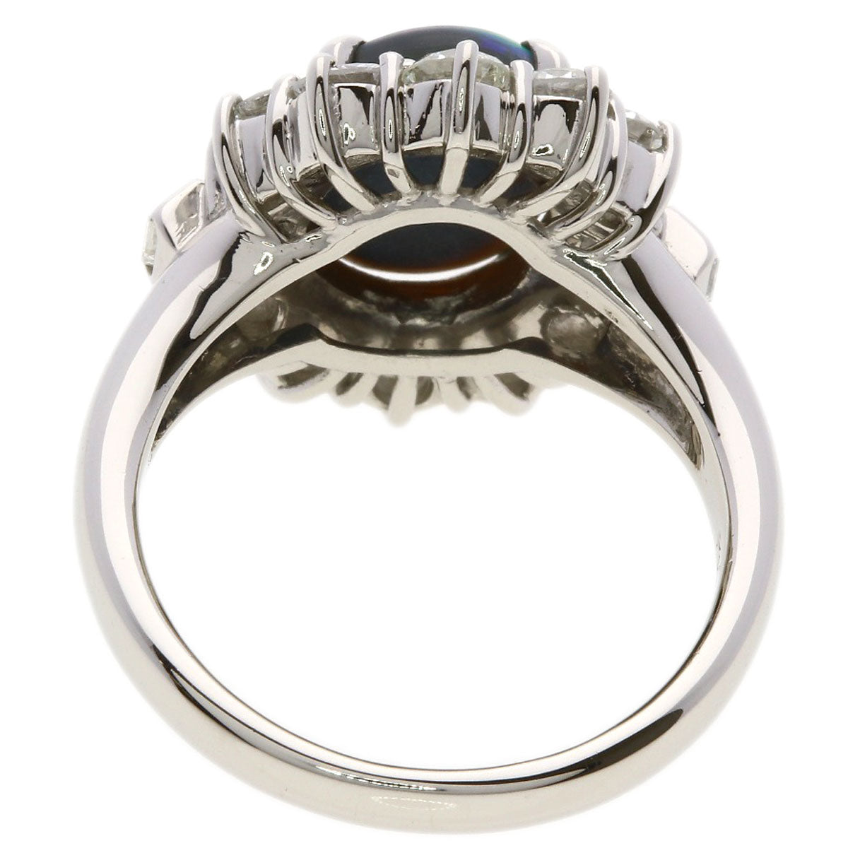 2.67ct Black　Opal Diamond Ring Platinum PT900 12.5g　Ladies
