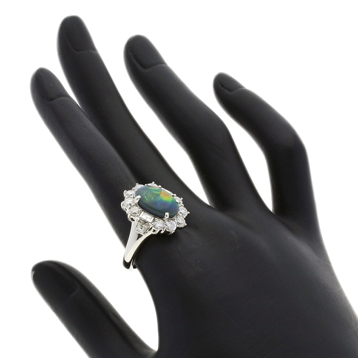 2.67ct Black　Opal Diamond Ring Platinum PT900 12.5g　Ladies