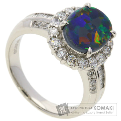 1.3ct Black　Opal Diamond Ring Platinum PT900 9.6g　Ladies