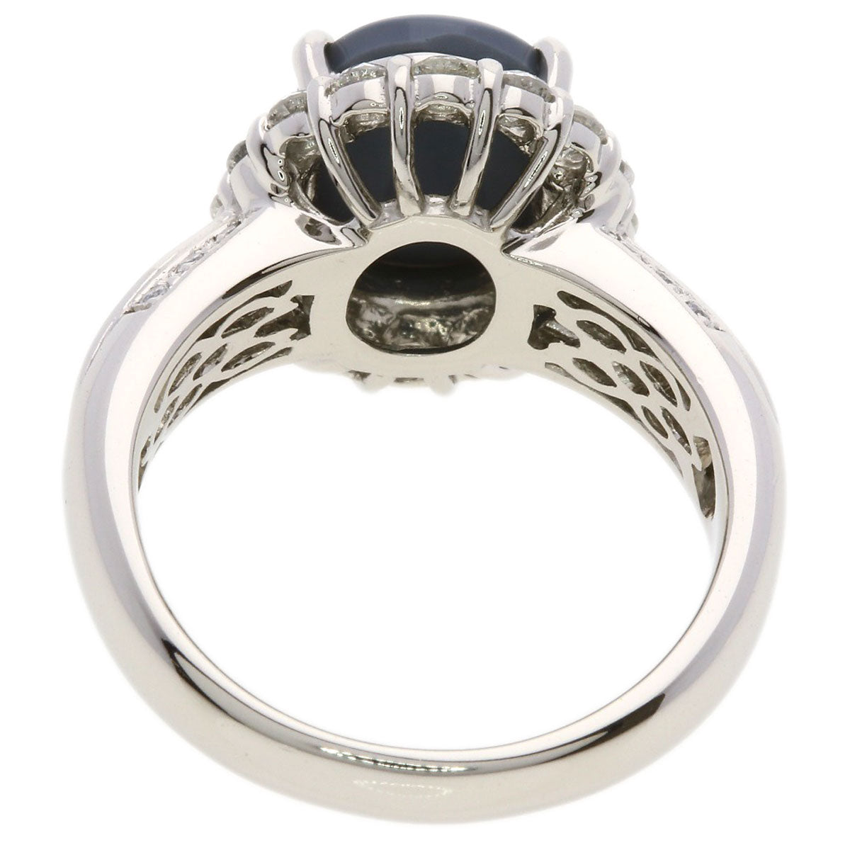 1.3ct Black　Opal Diamond Ring Platinum PT900 9.6g　Ladies